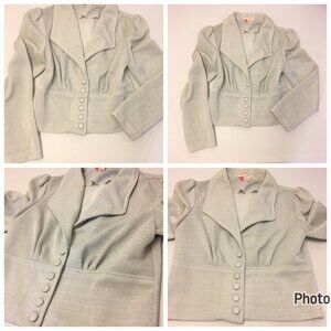 Vintage 60s 70s Silver Lurex Cropped Jacket Disco Hippie Hippy Fairycore -T10